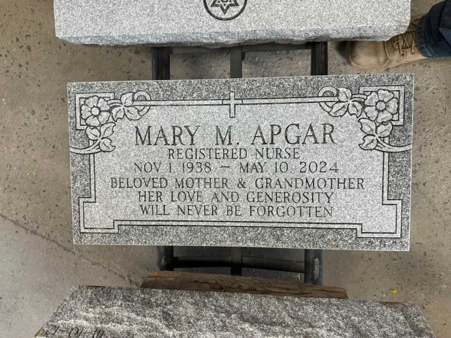 Granite Granite Grave Marker hand-carved by Granite Marker Shop in NJ — image 7
